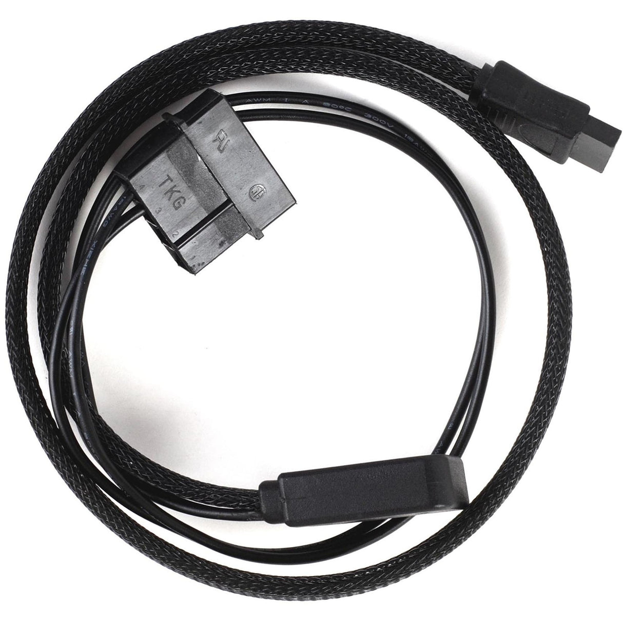 Silverstone slim sata 2-i-1 datakabel + strømadapter (sort, cp10)