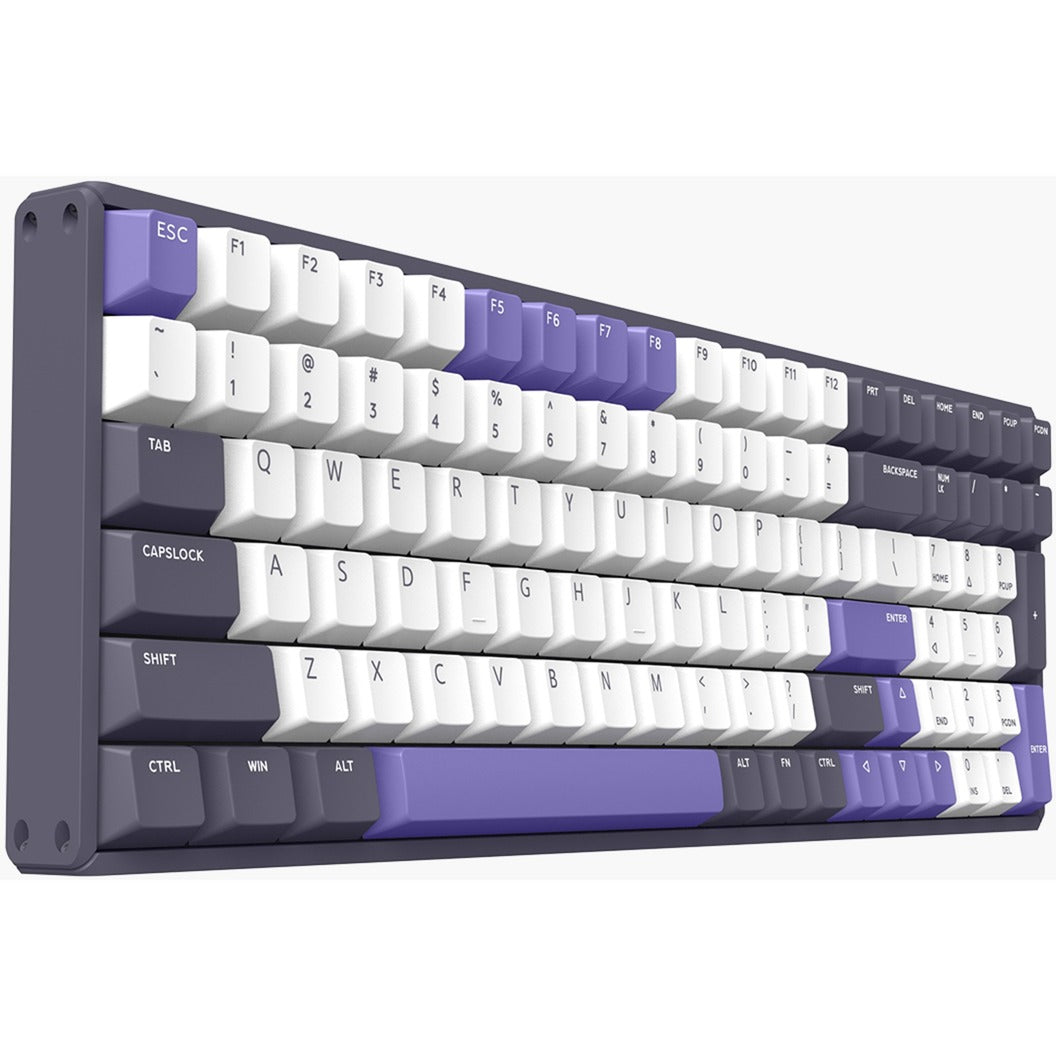 Iqunix f97 lavandin trådløst mekanisk tastatur (lavendel, us-layout (qwerty), cherry mx silent red, 96%, rgb-lysdioder, hot-swappable, pbt, 2.4ghz | bluetooth 5.1 | usb-c)