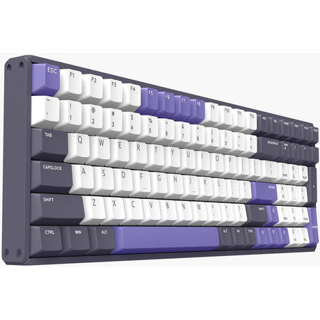 Iqunix f97 lavandin trådløst mekanisk tastatur (lavendel, us-layout (qwerty), cherry mx silent red, 96%, rgb-lysdioder, hot-swappable, pbt, 2.4ghz | bluetooth 5.1 | usb-c)