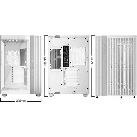 Vær stille! lys base 600 dx midi tårnhus (hvid | 2x USB-A | 1x USB-C | RGB | hærdet glas)