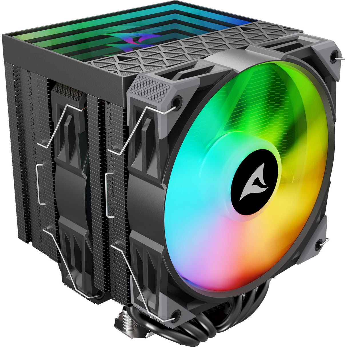 Sharkoon a60 rgb cpu køler (sort, 4-benet pwm blæserstik)