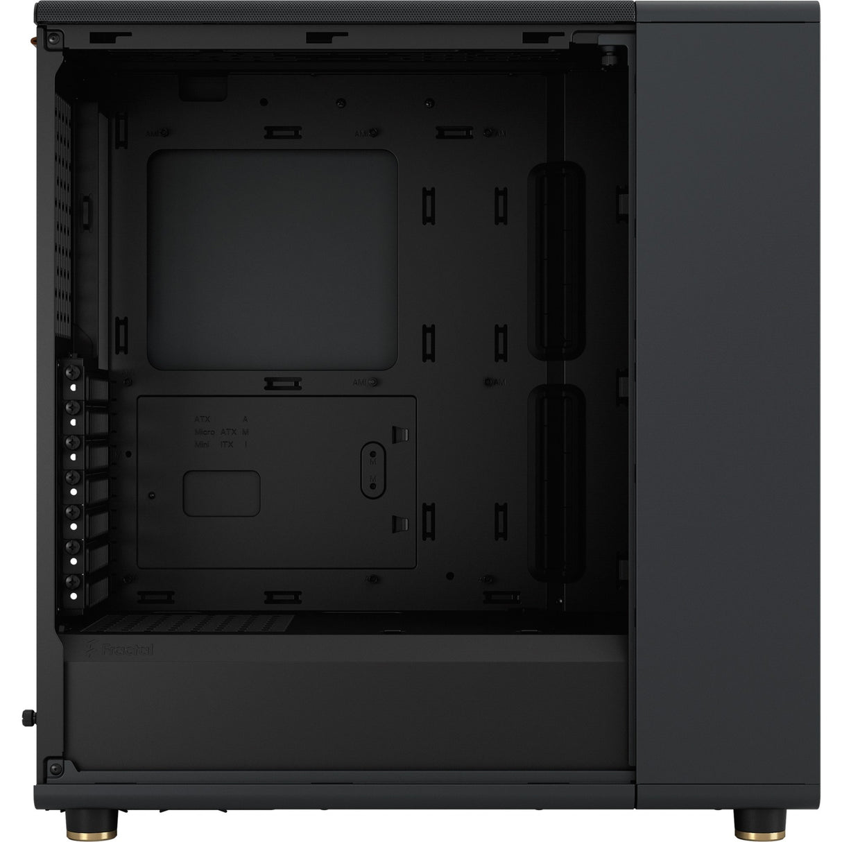 Fractal design nord midi tårnhus (sort træ farve | 2x USB-A | 1x USB-C | hærdet glas)