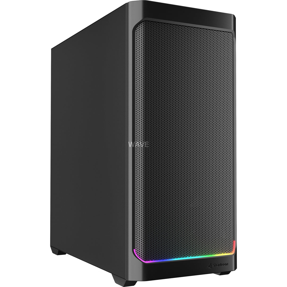 Sharkoon ak4 rgb strip midi tårnhus (sort | 2x usb-a | 1x usb-c | rgb)