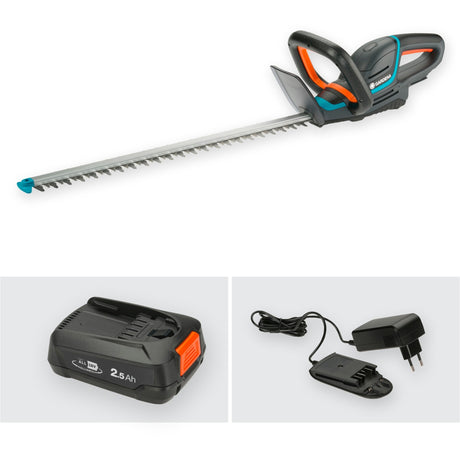 Gardena batteri hækkeklipper comfortcut 60 18v p4a sæt (grå turkis, 14731-20, batteri medfølger)