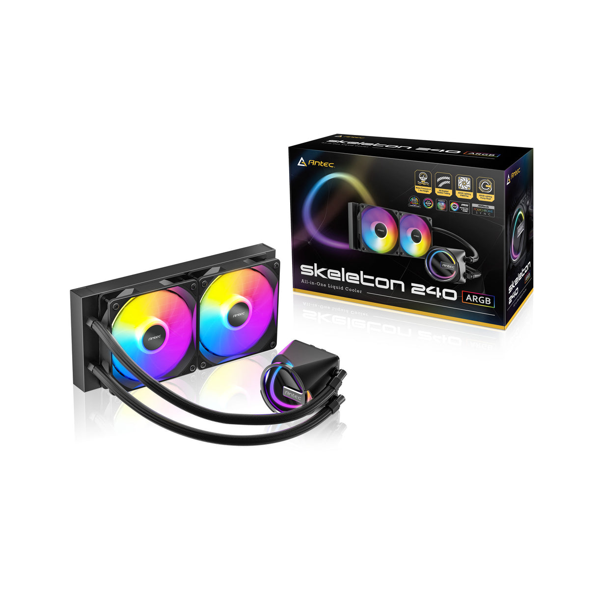 Antec skeleton 240 argb vandkøling (sort)