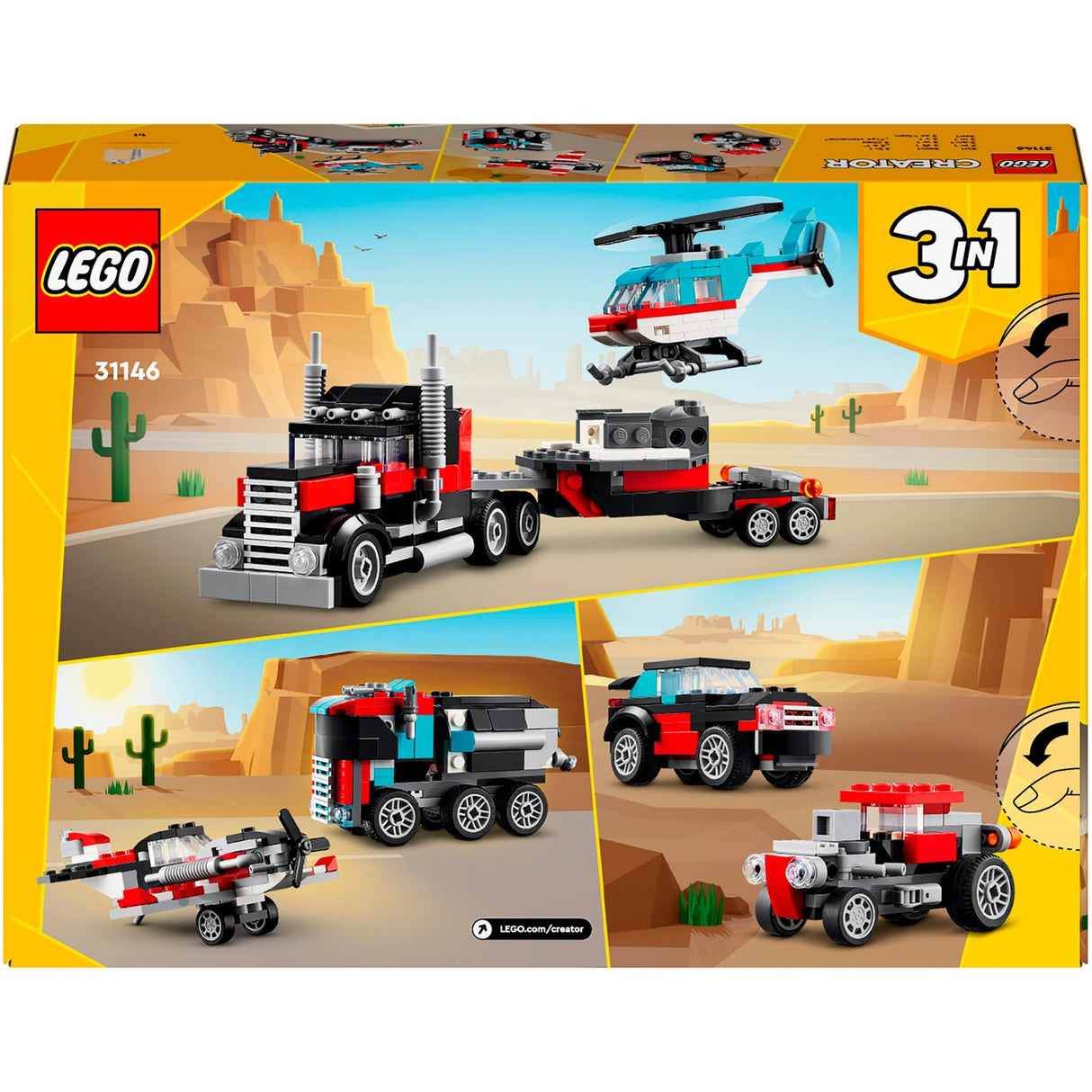 Lego creator 3-i-1 lastbil med helikopter - 31146