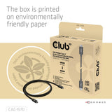 Club 3D USB-C 80 Gbps certificeret 240W 8K 240Hz kabel (sort, 1,2m)