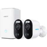 Reolink hub 1 med 2x argus series b310 sikkerhedskamera (hvid, 3 mp | wlan | farve nattesyn)