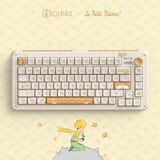 Iqunix zx75 sunset ponder trådløst mekanisk tastatur (lysegult, amerikansk layout (QWERTY), Iqunix silent rose, 75%, RGB LED'er, hot-swappable, double-shot PBT, 2,4GHz | Bluetooth 5.1 | USB-C)