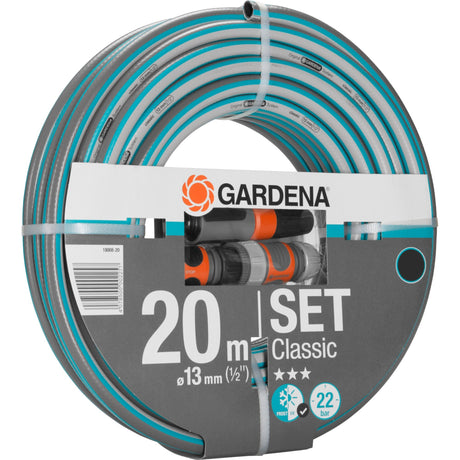 Gardena klassisk slange 13 mm (1 2 ), med tilbehør (grå turkis, 18008-20, 20 m)