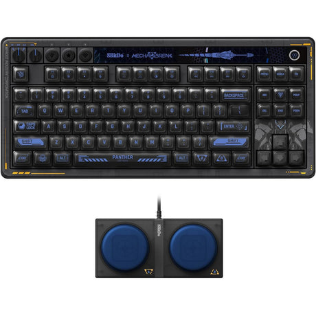 8bitdo retro 87 mekanisk tastatur - mecha break (sort, us layout (qwerty), kailh box jellyfish pro glaze, 80% (tkl), abs keycaps, hot-swap, bluetooth le 5.0, trådløs 2.4ghz, usb)