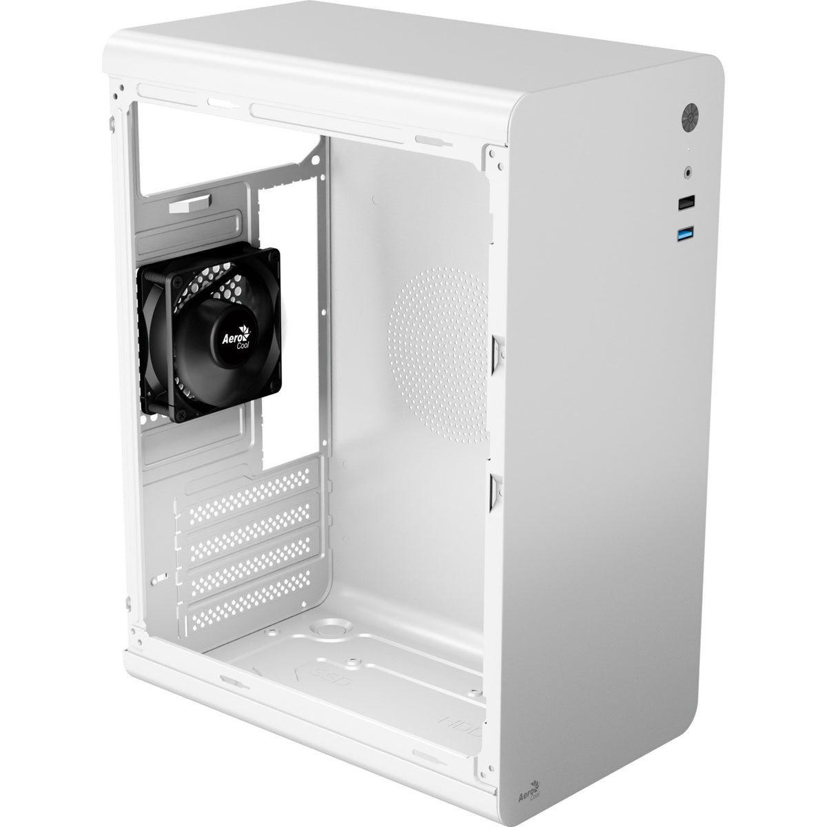 Aerocool CS110 mini tårnhus (hvid | 2x USB-A)