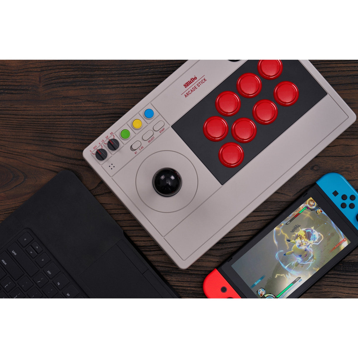 8bitdo arcade stick gamepad (grå)