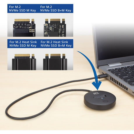 Act Connectivity M.2 NVMe PCIe SSD-dockingstation, USB-C 3.2 Gen2 (sort)