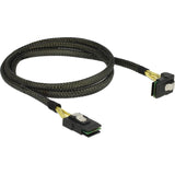 Delock mini sas sff-8087 > mini sas sff-8087 vinklet, 1 m kabel (sort, 83642)