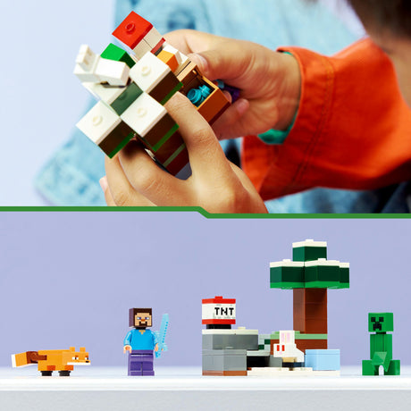 Lego Minecraft Steve's Taiga Adventure-videospilbyggesæt til børn - 21583