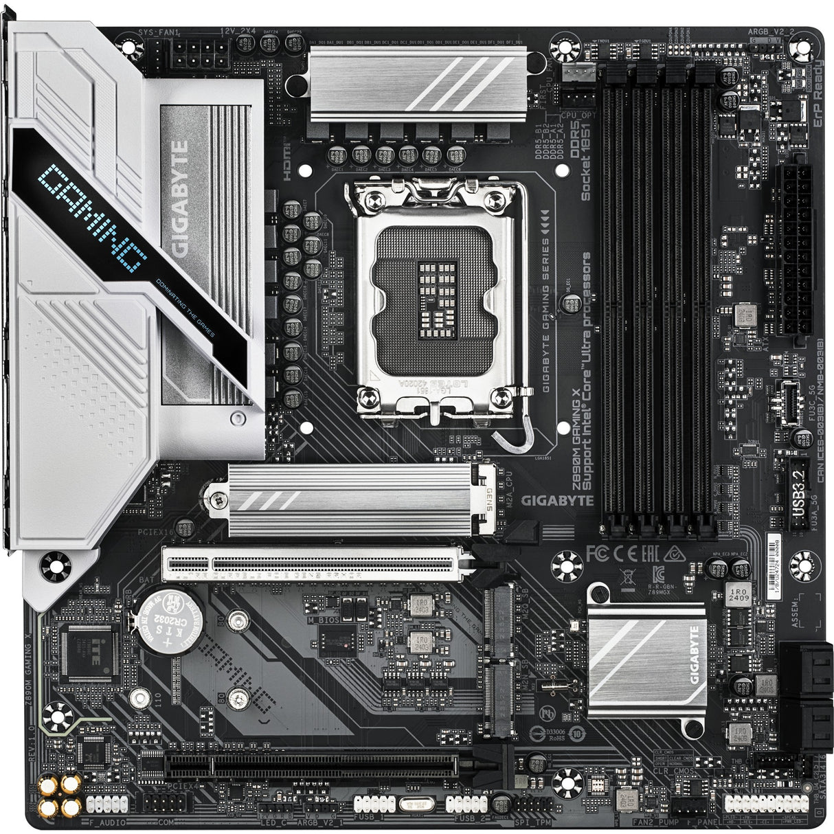 Gigabyte z890m gaming x socket 1851 bundkort (raid, 2,5 GB-lan, lyd, µatx)