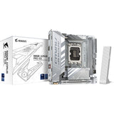 Gigabyte B860i Aorus Pro Ice Socket 1851 bundkort (sølv, RAID, 2,5 GB-LAN, Wi-Fi 7, BT, lyd, Mini-ITX)