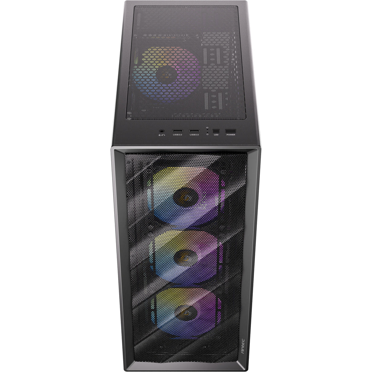 Antec ax85 argb midi tårnhus (sort | 2x usb-a | hærdet glas)