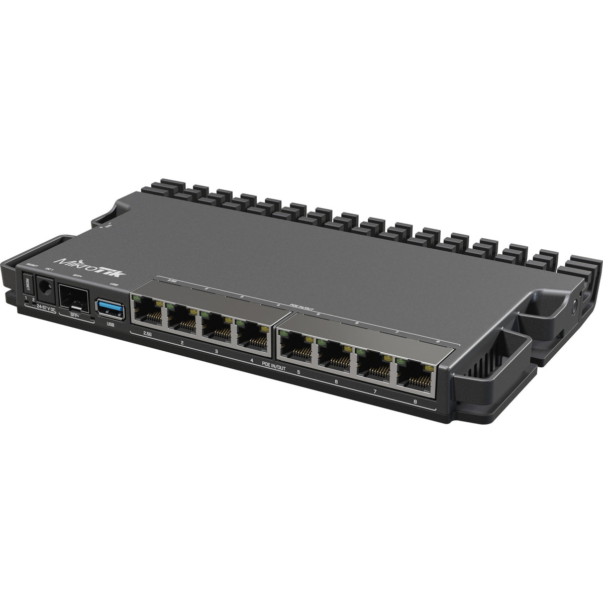 Mikrotik heavy-duty rb5009 router (rb5009upr+s+in) (sort, marvell armada 7040 cpu, poe, sfp+)