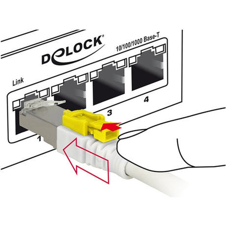 Delock patch kabel s stp, rj-45 sikker med cat.6a (hvid, 85330, 0,5 meter)