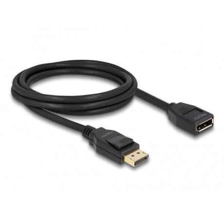 Delock displayport 1.2 forlængerkabel (sort, 2 meter, 4k 60 hz)