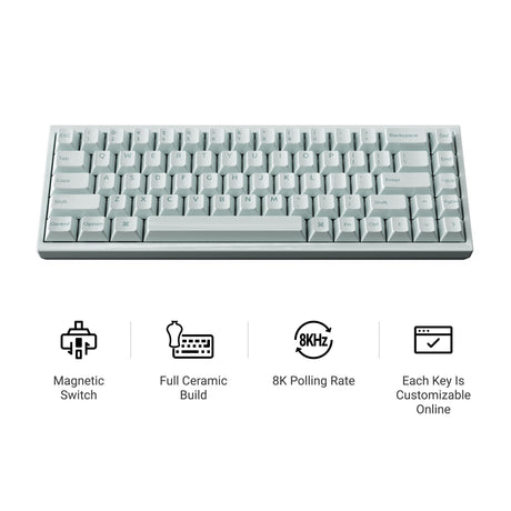 Keychron q16 he 8k magnetisk switch-tastatur (blå, us-layout (qwerty), ultrahurtig lime, 65%, rgb, hot swap, 8k)