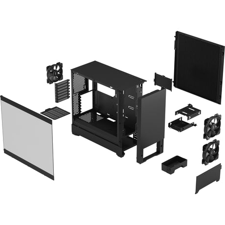 Fractal design pop lydløs sort tg klar tonet midi tårnhus (sort | 2x USB-A | hærdet glas)