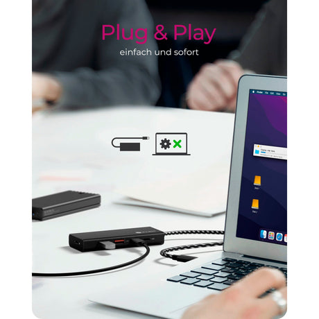 Icy box ib-hub1436-cpd usb-hub (sort, 2x USB-A, 2x USB-C)