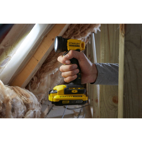 Stanley Fatmax V20 18V LED-lampe med roterende arbejdslampe (gul sort, batteri og oplader medfølger ikke)