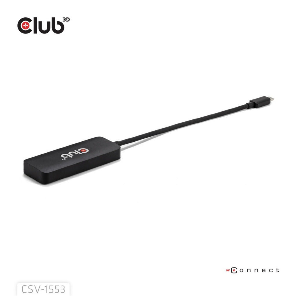 Club 3D USB-C til Triple DisplayPort MST Hub (sort, 4K60Hz)