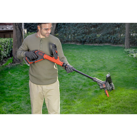 Black+decker 18v trimmer med 2 knive og batteri græstrimmer (sort orange, 25 cm, batteri inkluderet)