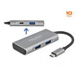 Delock ekstern USB 3.2 gen 2 USB type C-hub USB-hub (grå)