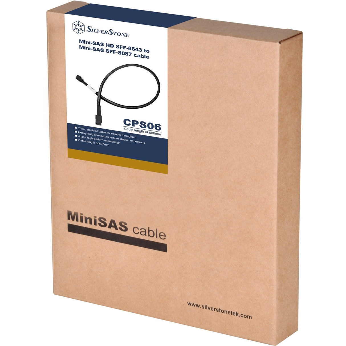 Silverstone mini SAS adapterkabel sff 8643 til sff-8087 (sort, 60 cm)