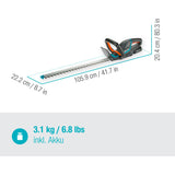 Gardena batteri hækkeklipper comfortcut 60 18v p4a sæt (grå turkis, 14731-20, batteri medfølger)