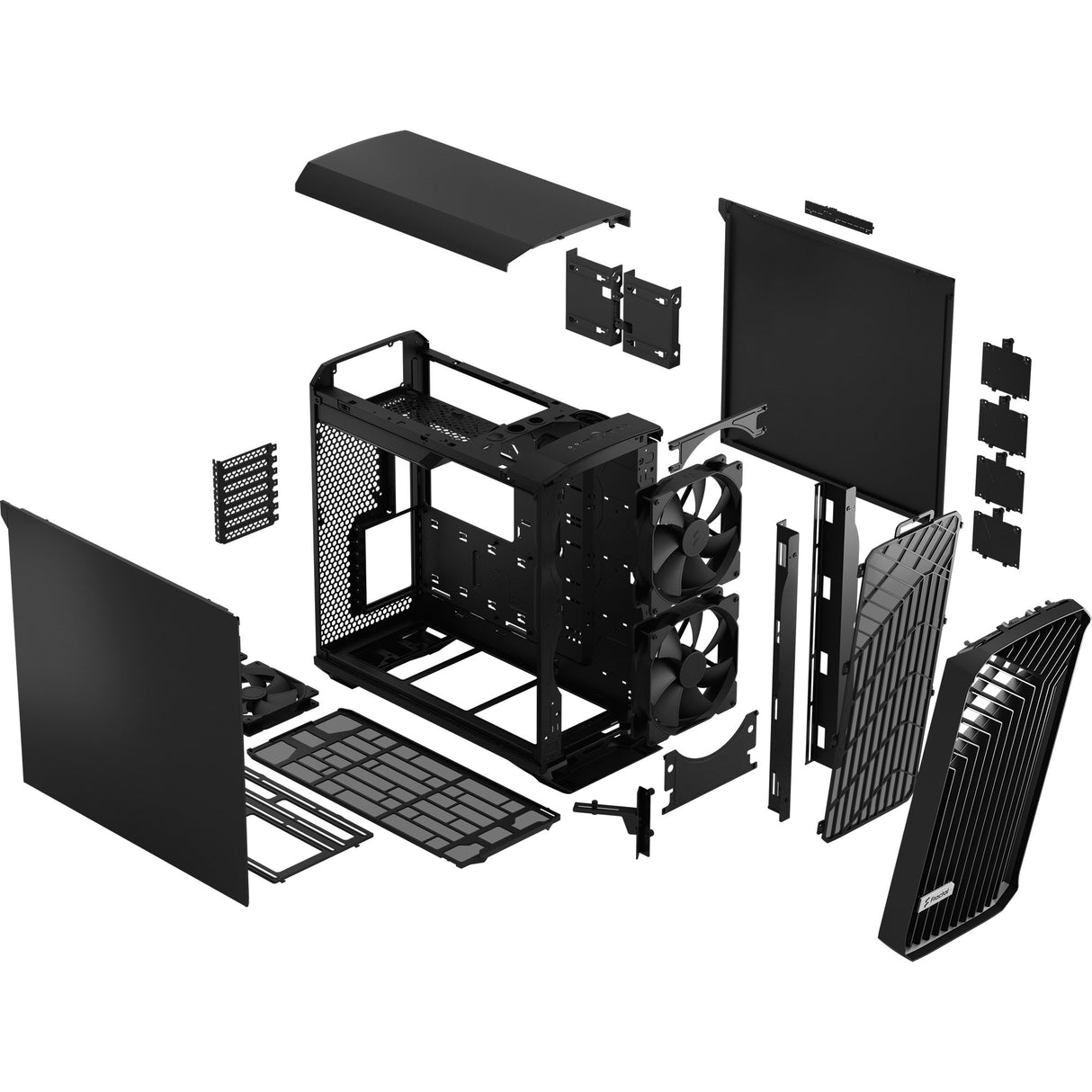 Fractal design torrent sort solid midi tårnhus (sort | 2x USB-A | 1x USB-C)