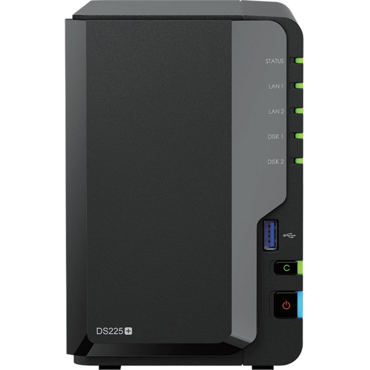 Synology diskstation ds225+ nas (sort, 1x 1GB LAN, 1x 2,5GB LAN, 2x USB 3.2 gen 1)