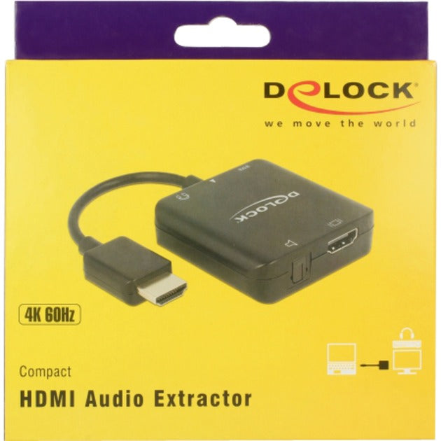 Delock HDMI audio extractor kompakt adapter (sort, 0,3 meter, 4k 60hz)