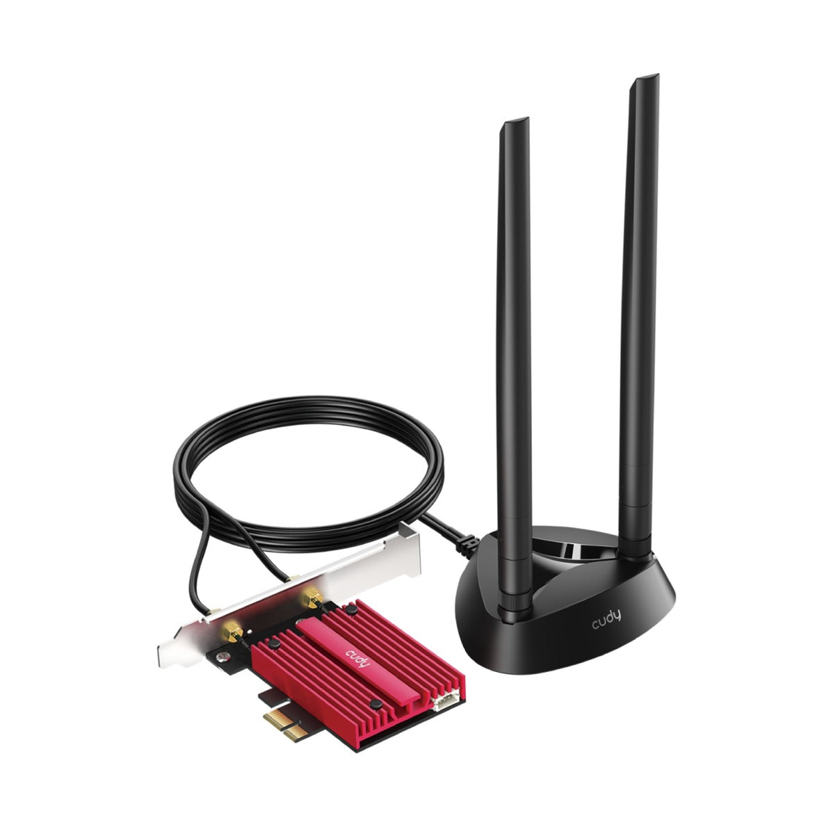 Cudy AX5400 Wi-Fi 6e Bluetooth 5.3 PCI-E WLAN-adapter (rød)