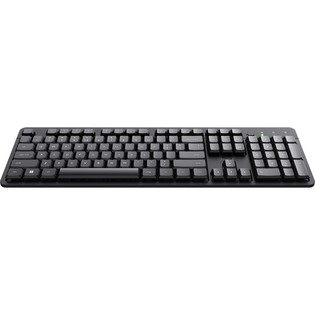 Trust Ody II trådløst tastatur (sort, EU-layout (QWERTY), membran, lydløst)