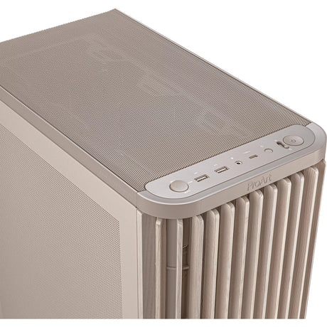 Asus proart pa401 træudgave - midi-tårnhus i meshpanel (beige træfarve | 2x USB-A | 1x USB-C)