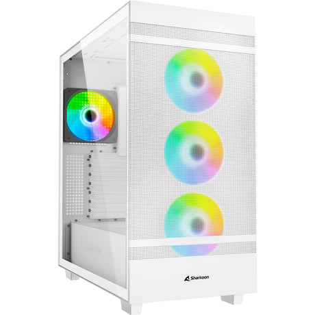 Sharkoon rebel c50 hvid rgb midi tårnhus (hvid | 2x usb-a | 1x usb-c | rgb | hærdet glas)