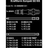 Wera kraftform kompakt 60 kk, 17-delt topnøgle (sort grøn, bits med kuglehoved)
