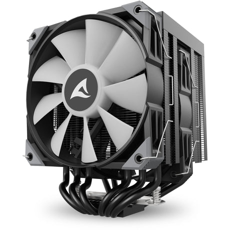 Sharkoon a60 rgb cpu køler (sort, 4-benet pwm blæserstik)