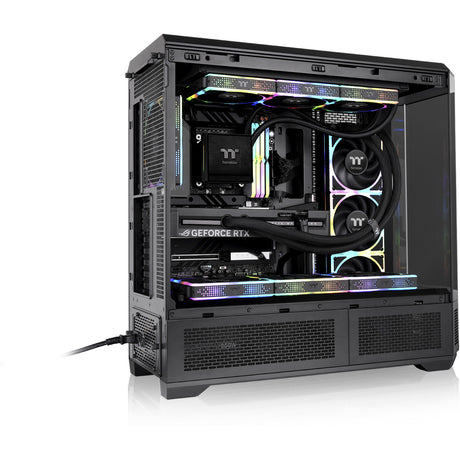Thermaltake view 600 tg stort tårnhus (sort | 2x USB-A | 1x USB-C | hærdet glas)
