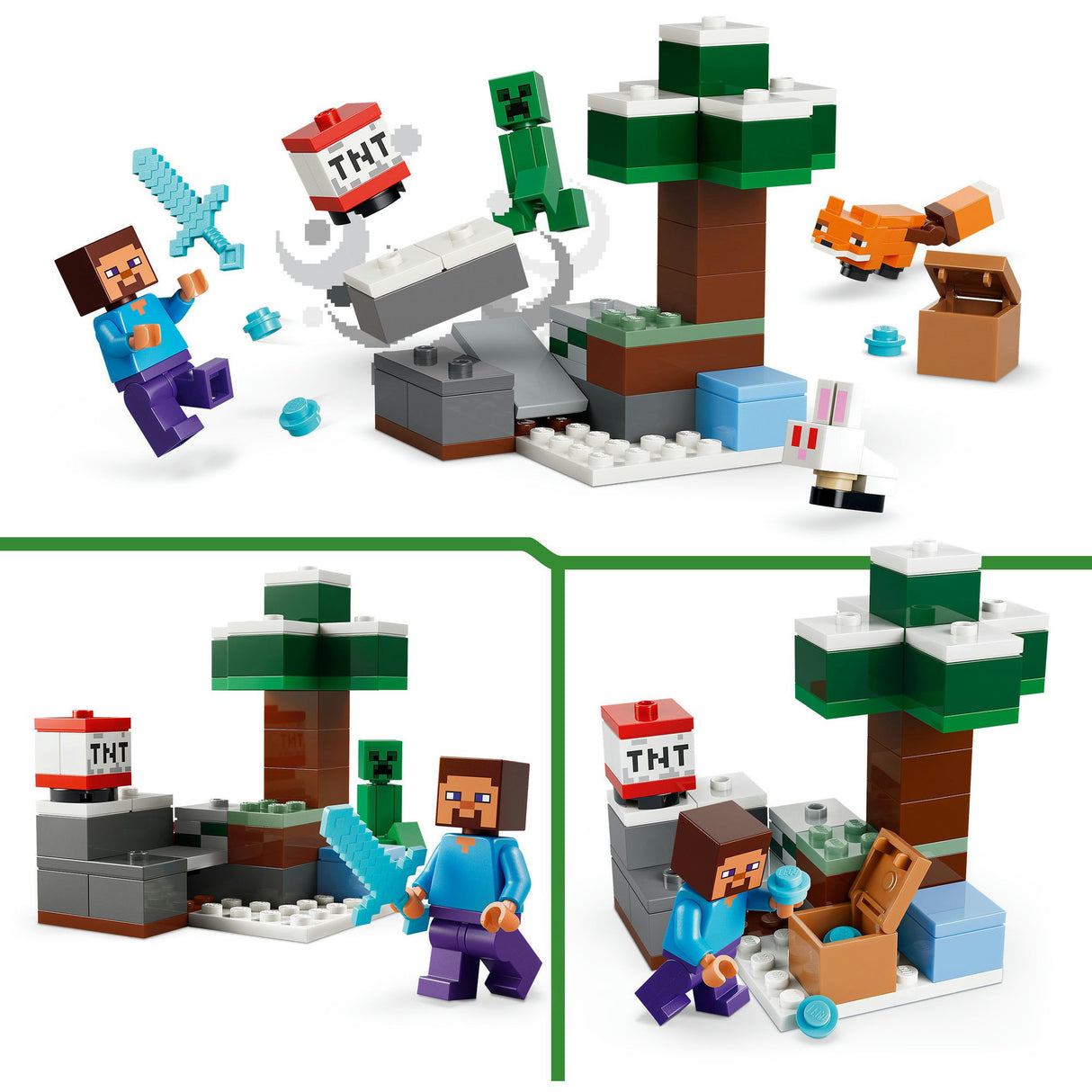 Lego Minecraft Steve's Taiga Adventure-videospilbyggesæt til børn - 21583