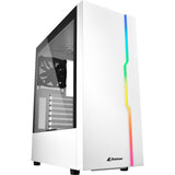 Sharkoon rgb skyder midi tårnhus (hvid | 3x usb-a | rgb | hærdet glas)