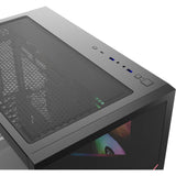 Xyz PC Gear Qubex Midi Tower-hus (sort | 2x USB-A | 1x USB-C | Hærdet glas)
