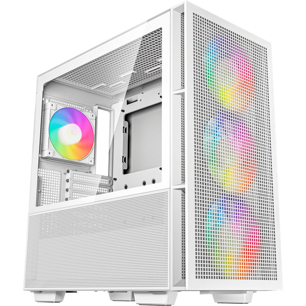 Deepcool CH560 MIDI Tower-hus (hvid | 1x USB-A | 1x USB-C | RGB | hærdet glas)