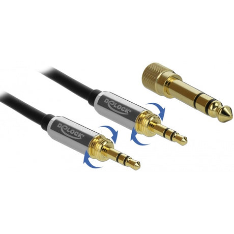 Delock stereokabel 3,5 mm 3 ben stik > 3,5 mm 3 ben stik (sort, 0,5 meter)